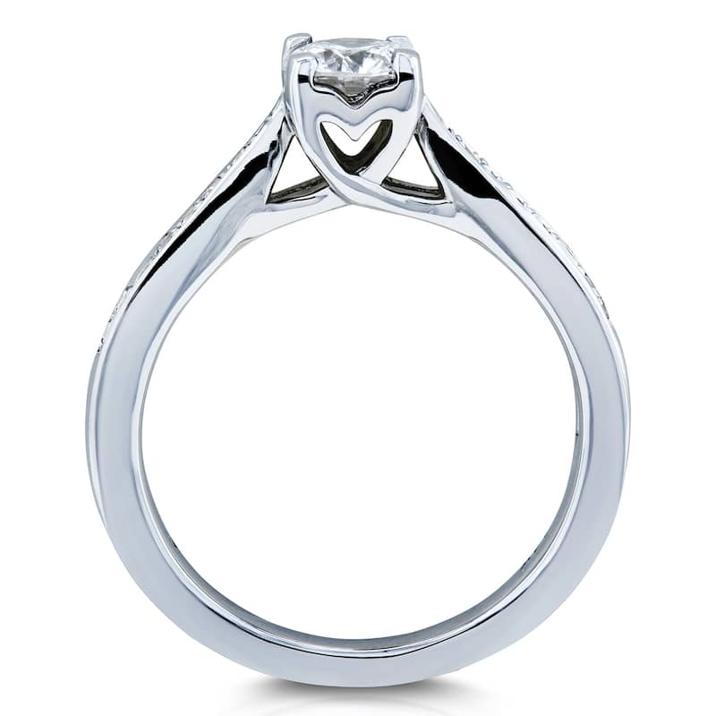Annello by Kobelli 14k White Gold 1/2 Carat ct.tw Ribbon Bypass Round Brilliant Cut Diamond Ring