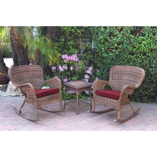 jeco 3 piece wicker chair and end table set