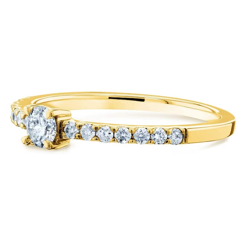 Annello by Kobelli 14k Gold 1/3 Carat ct.tw Petite Low Setting Diamond Ring