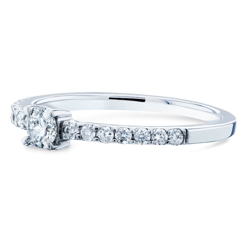 Annello by Kobelli 14k Gold 1/3 Carat ct.tw Petite Low Setting Diamond Ring