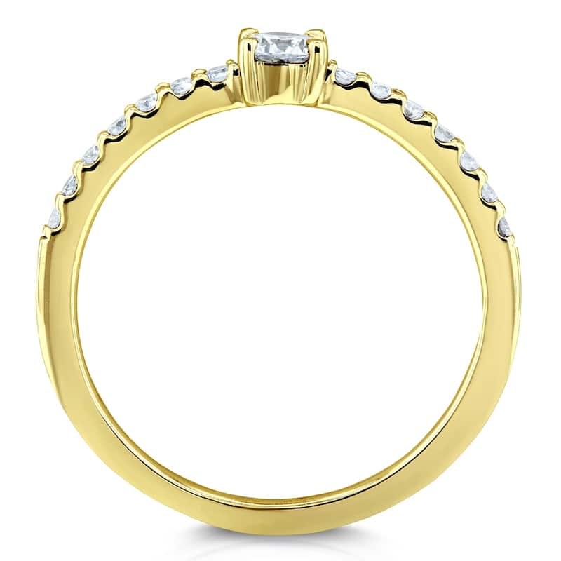 Annello by Kobelli 14k Gold 1/3 Carat ct.tw Petite Low Setting Diamond Ring