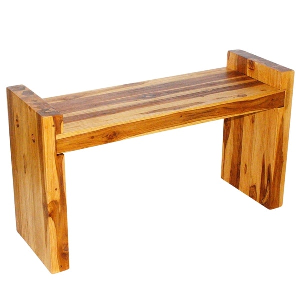 Haussmann? Teak Block Bench 36 x 12.5 x 20.5 inch High KD Oak Oil - 36" x 12.5" x 20.5". Opens flyout.