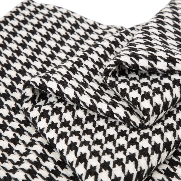Checkered Woven Cotton Throw Blanket Rustic Style 50" x 60" Black/White