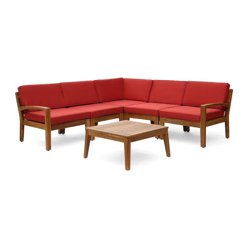 Grenada Outdoor Acacia Wood 6-piece Sectional Sofa Set by Christopher Knight Home