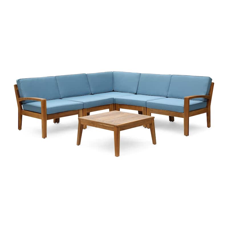 Grenada Outdoor Acacia Wood 6-piece Sectional Sofa Set by Christopher Knight Home