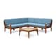 Option teak + blue cushion