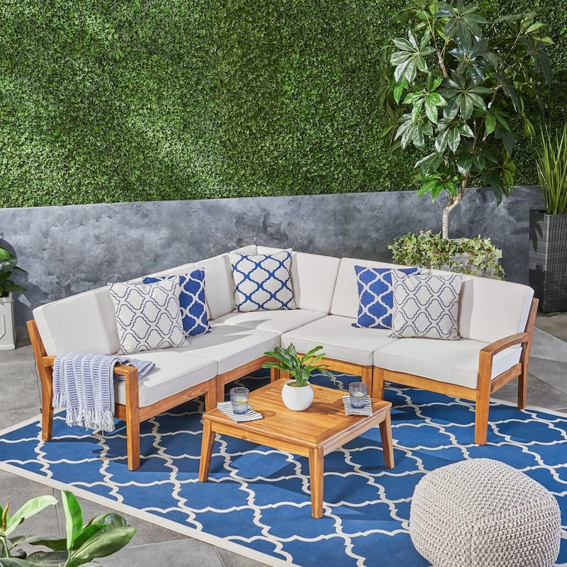 Grenada Outdoor Acacia Wood 6-piece Sectional Sofa Set by Christopher Knight Home