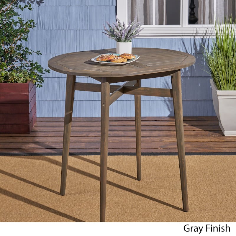 Stamford Outdoor Rustic Acacia Wood Slat Top Bar Table by Christopher Knight Home - 39.75"L x 30.50"W x 39.75"H