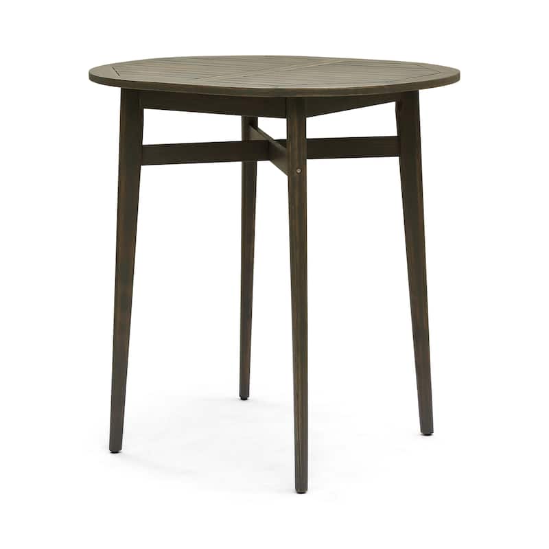 Stamford Outdoor Rustic Acacia Wood Slat Top Bar Table by Christopher Knight Home - 39.75"L x 30.50"W x 39.75"H - gray
