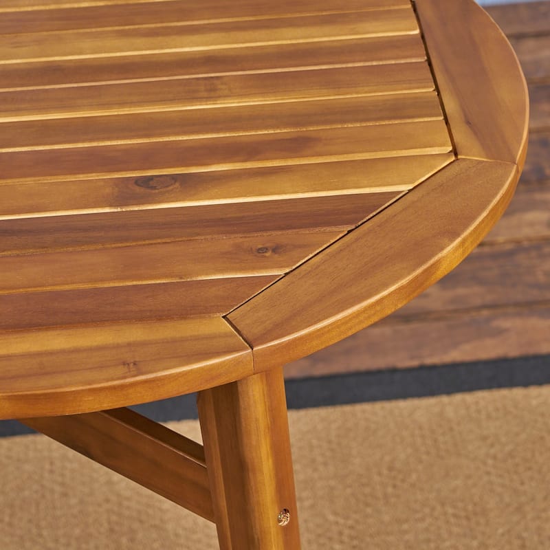 Stamford Outdoor Rustic Acacia Wood Slat Top Bar Table by Christopher Knight Home - 39.75"L x 30.50"W x 39.75"H