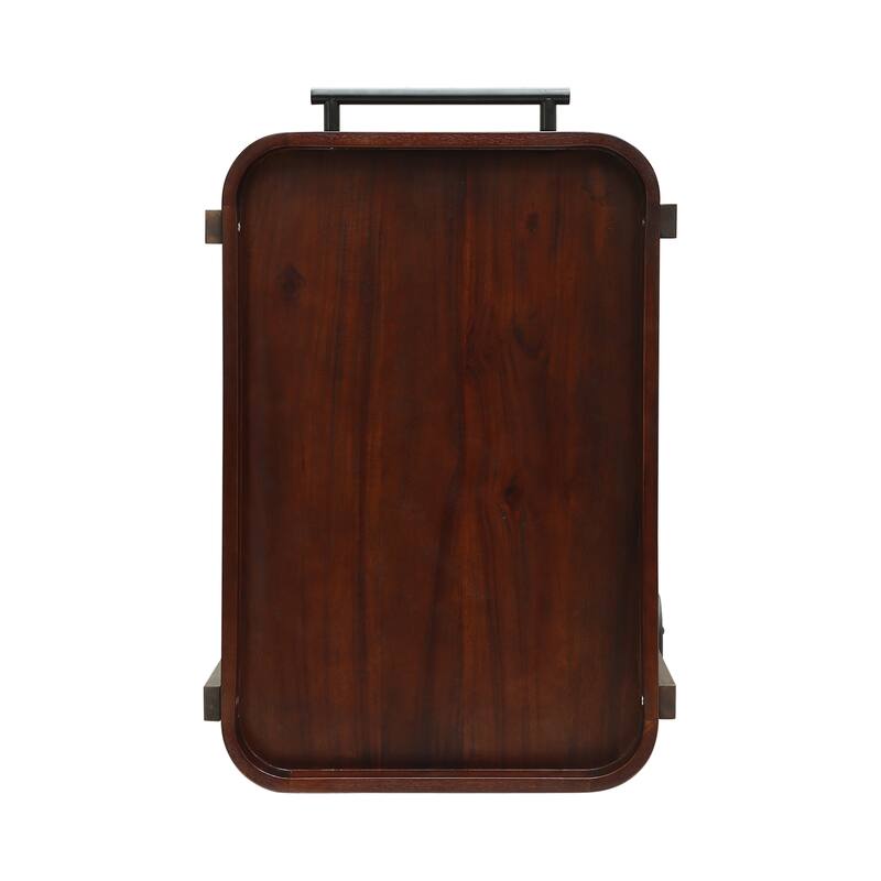 Pine Valley Outdoor Traditional Acacia Wood Bar Cart with 3 Shelves by Christopher Knight Home