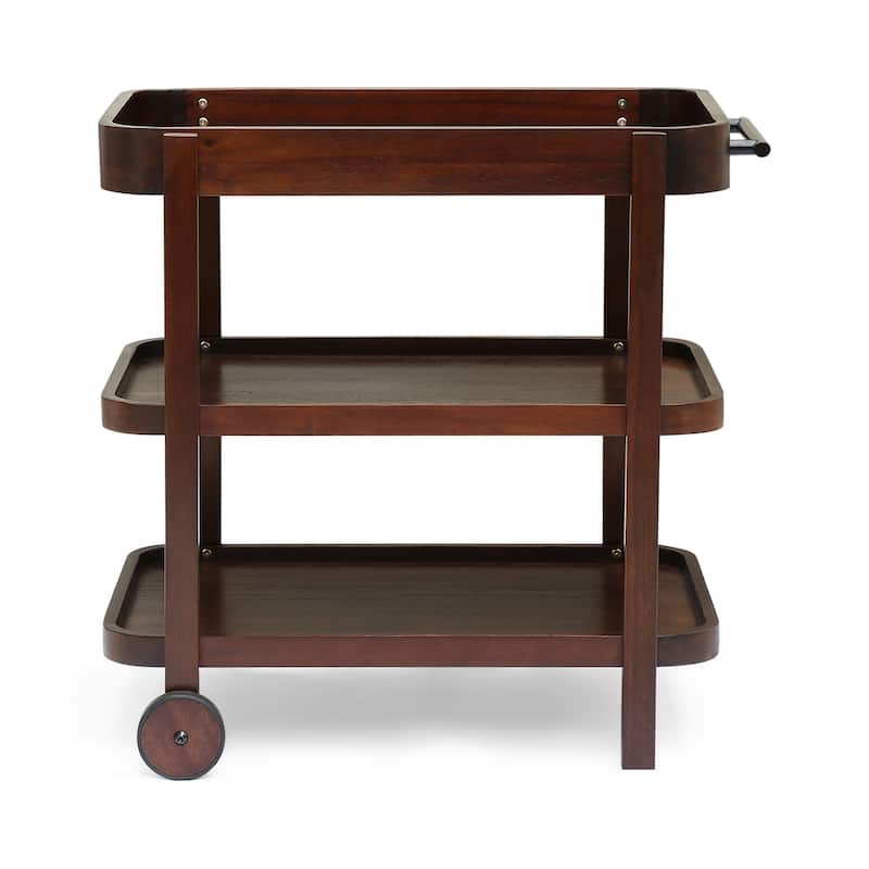 Pine Valley Outdoor Traditional Acacia Wood Bar Cart with 3 Shelves by Christopher Knight Home