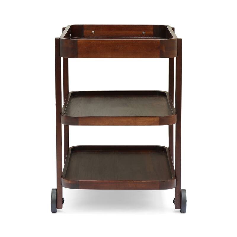 Pine Valley Outdoor Traditional Acacia Wood Bar Cart with 3 Shelves by Christopher Knight Home