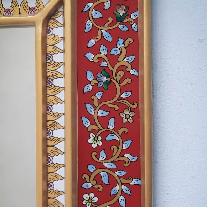 Handmade Cedar Bluebells on Scarlet Mirror(Peru)