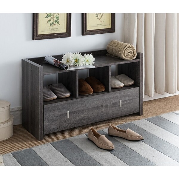Wooden Storage Shoe Rack Bench With 3 