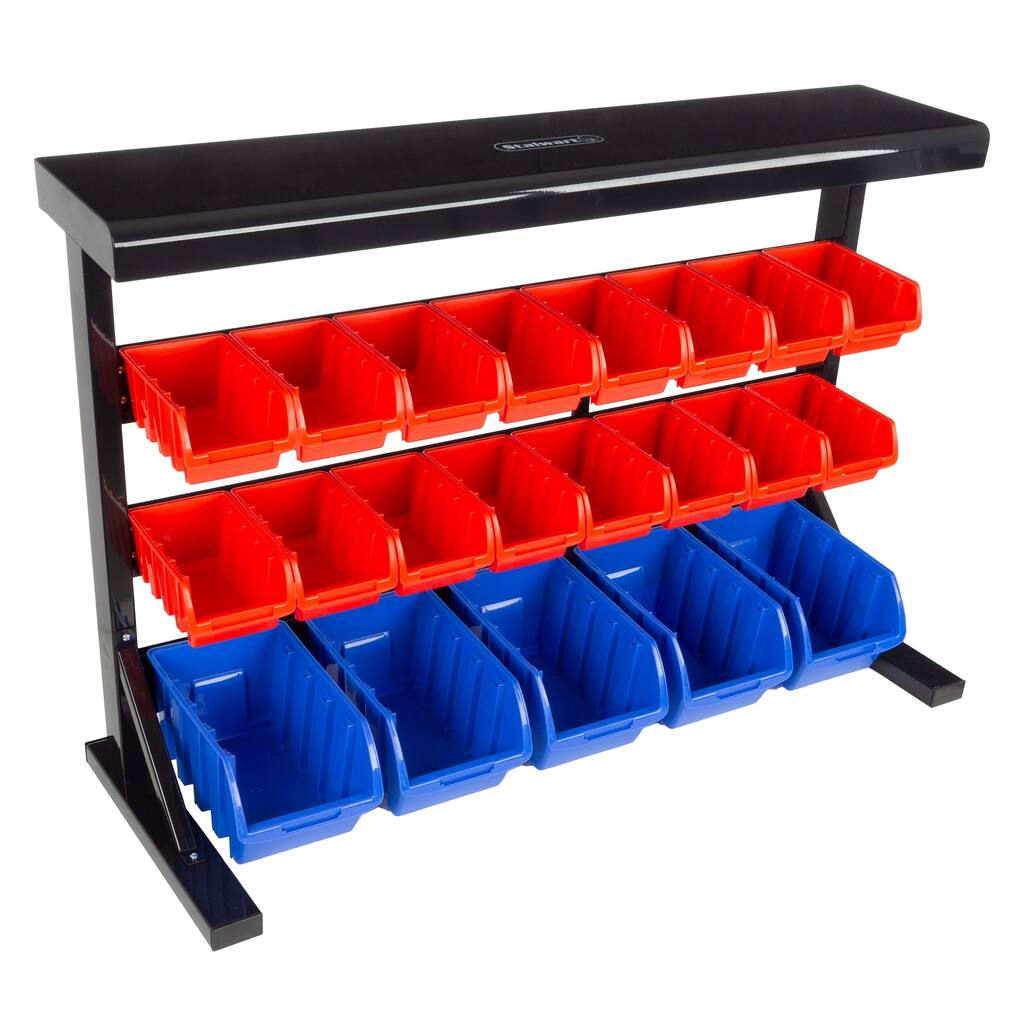 21 Bin Storage Rack Organizer- Wall Mountable Container by Stalwart - 36.22 x 13.19 x 25.2