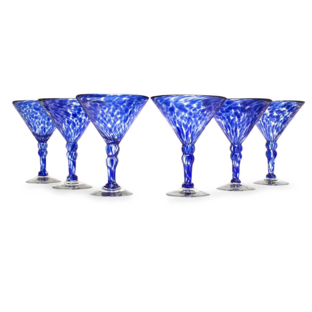 Martini glasses Dotted Blue set of 6