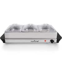 NutriChef PKBFWM21 Hot Plate Food Warmer & Buffet Server Chafing Dish Set Portable Steel