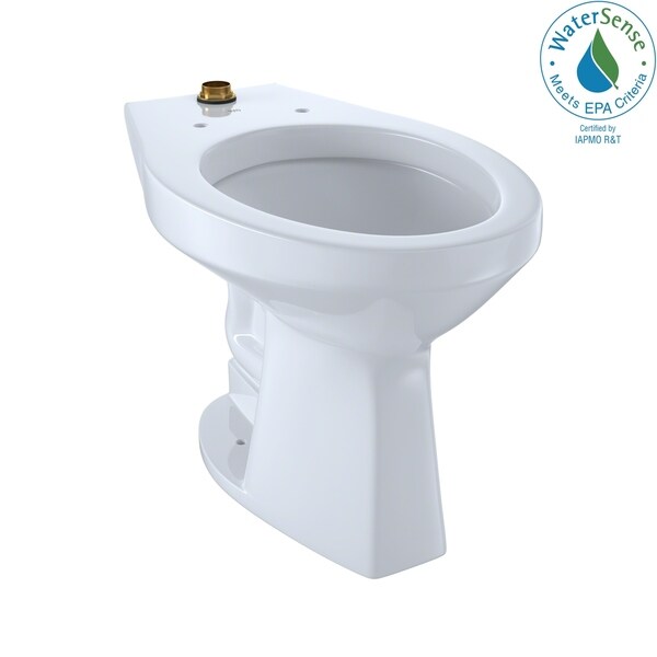 Toto Elongated 1 0 Gpf Floor Mounted Flushometer Ada Compliant Toilet Bowl With Top Spud Cotton White Ct705uln 01 Overstock