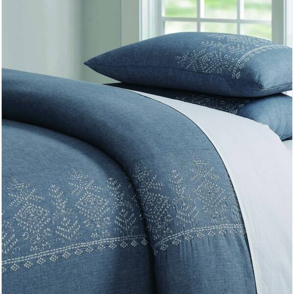 Shop Cottage Classics Chambray Cotton Embroidered Border 3 Piece