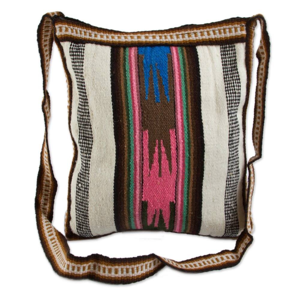 Handmade Andean Dream Traditional Wool and Cotton Satchel (Peru)