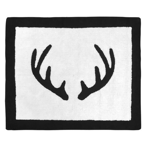 slide 1 of 1, Sweet Jojo Designs Black and White Rustic Deer Woodland Camo Collection Accent Floor Rug (2.5' x 3') - 2' x 3'