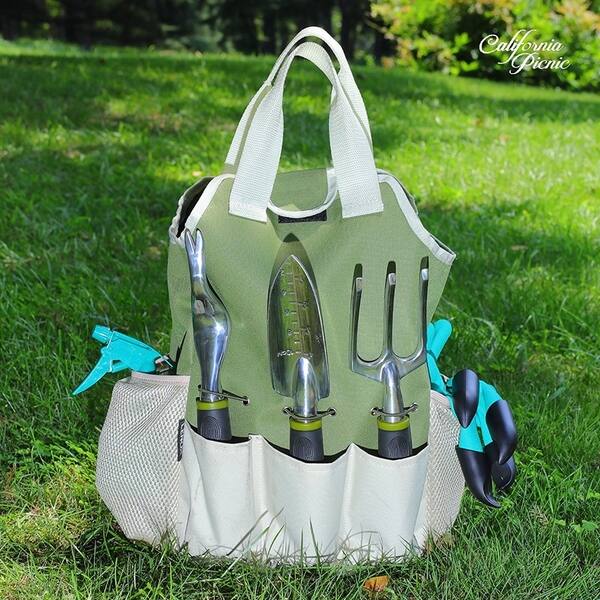 Shop California Picnic Garden Tools Set Garden Tool Organizer Gardening Tote Gift Tote 9 Piece Garden Tool Organizer Overstock 23009056