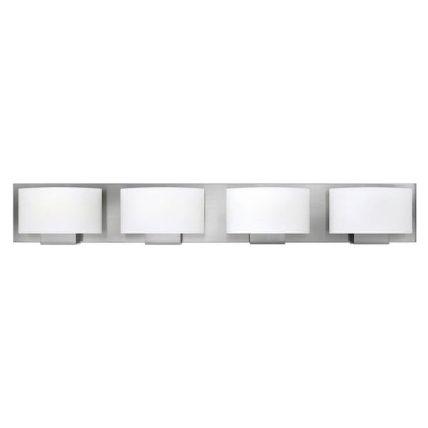 slide 1 of 1, Hinkley Mila 4-Light Vanity Light in Brushed Nickel