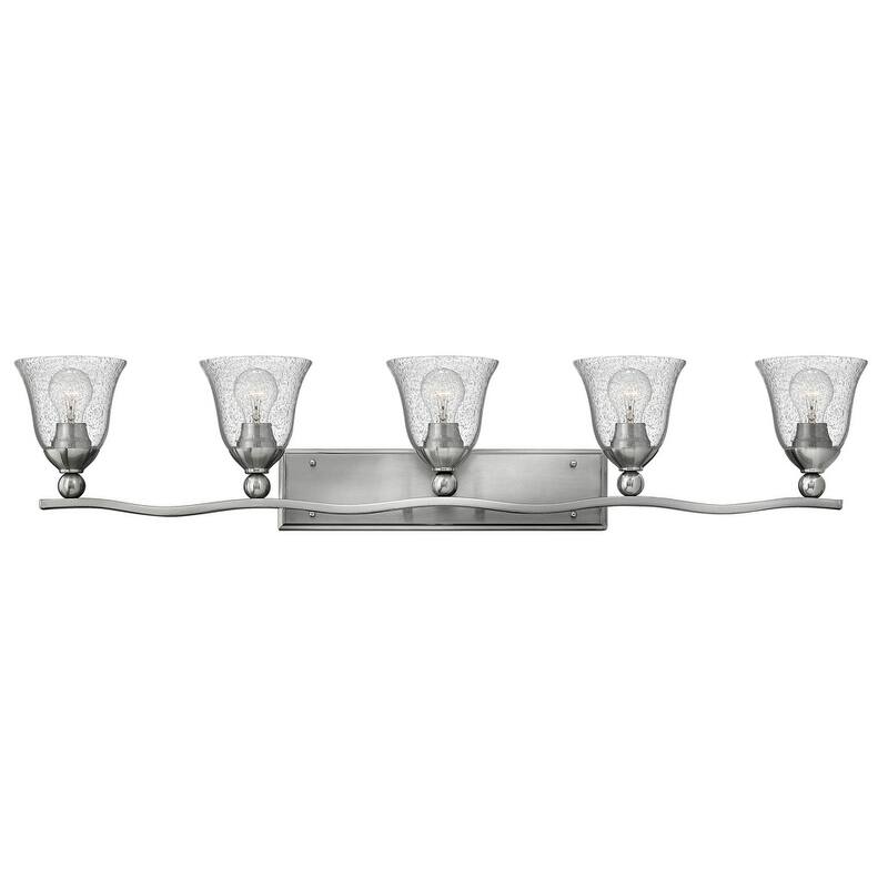 Hinkley Bolla 5-light Vanity Light In Brushed Nickel With Clear - On 