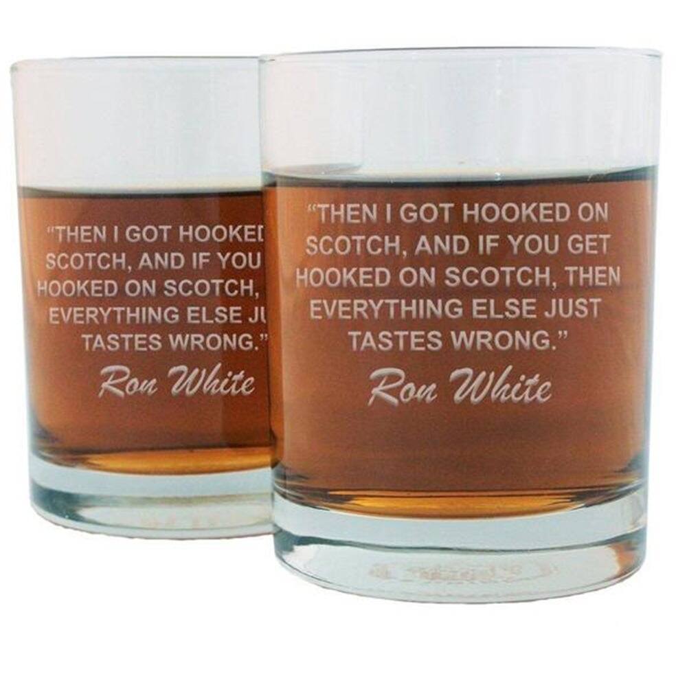Scotch Lovers Engraved Personalized Whiskey Glasses - R. White