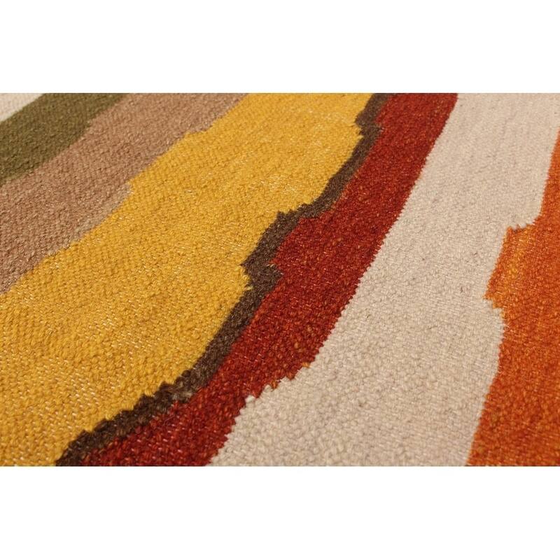 Flat-weave Ankara Cream Wool Kilim
