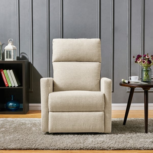 ProLounger Tan Linen Power Wall Hugger Reclining Chair with USB Port