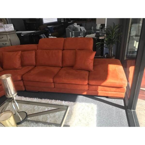 Shop Mardini Italian Design Orange Sectional Sofa Free Shipping