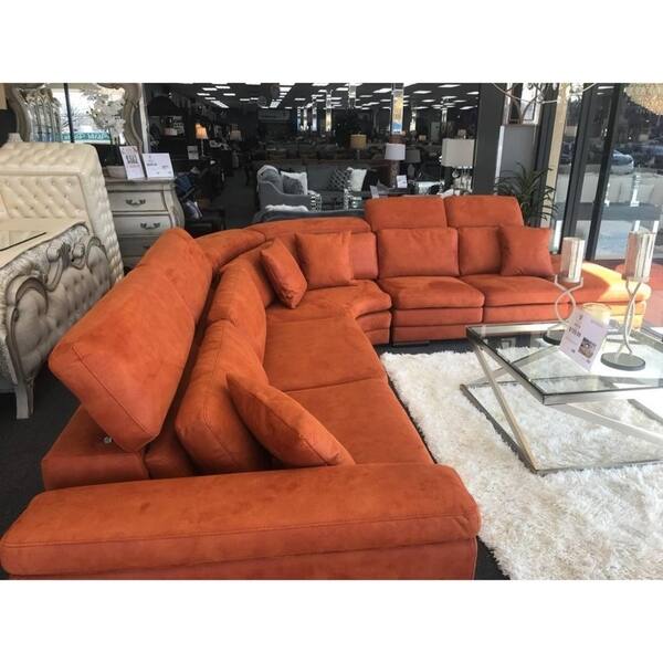 Shop Mardini Italian Design Orange Sectional Sofa Free Shipping