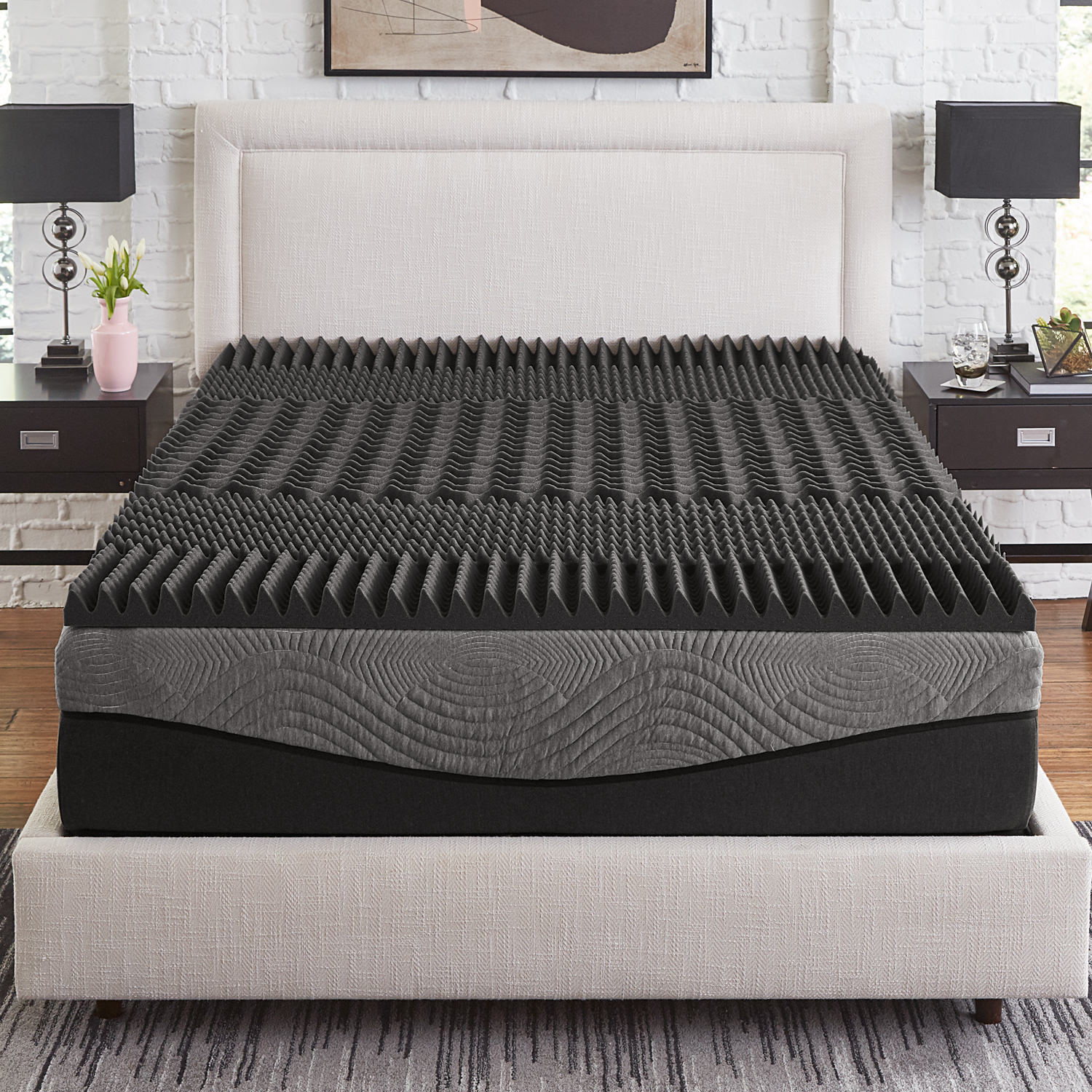 Shop Slumber Solutions Active 2 5 Inch 5 Zone Charcoal Memory Foam