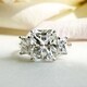 preview thumbnail 2 of 3, Annello by Kobelli 14k White Gold 6 3/4 Carat TGW 3 Stone Radiant Cut Forever One Moissanite Statement Engagement Ring (DEF/VS)