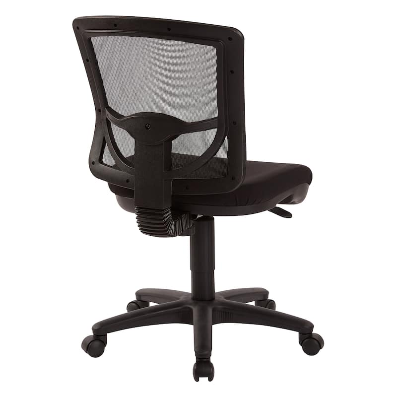 Mesh Back Armless Task Chair with Paded Coal FreeFlex Fabric Seat, Ratchet Back and Pneumatic Control