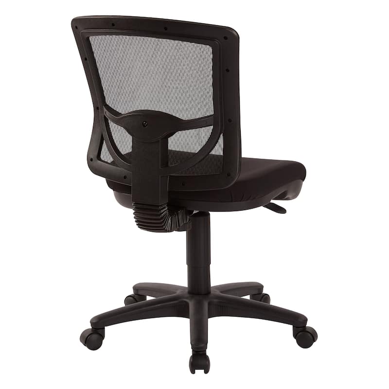 Mesh Back Armless Task Chair with Paded Coal FreeFlex Fabric Seat, Ratchet Back and Pneumatic Control - Coal