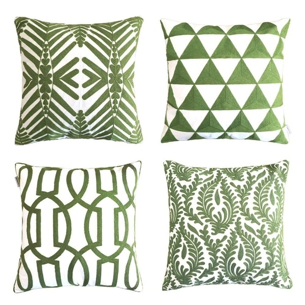 Cushion Covers 18 x 18 inch, Set of 4, Army Green