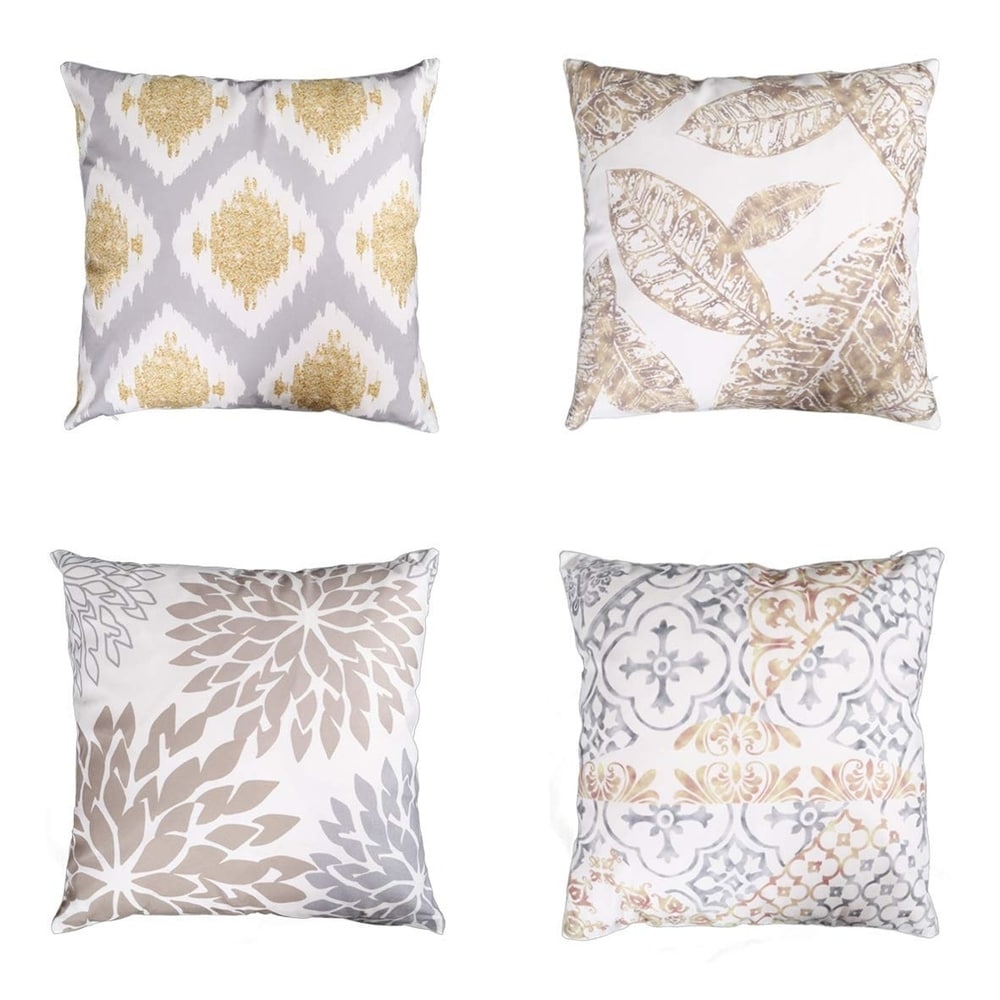 Throw Pillow Covers Set Gold