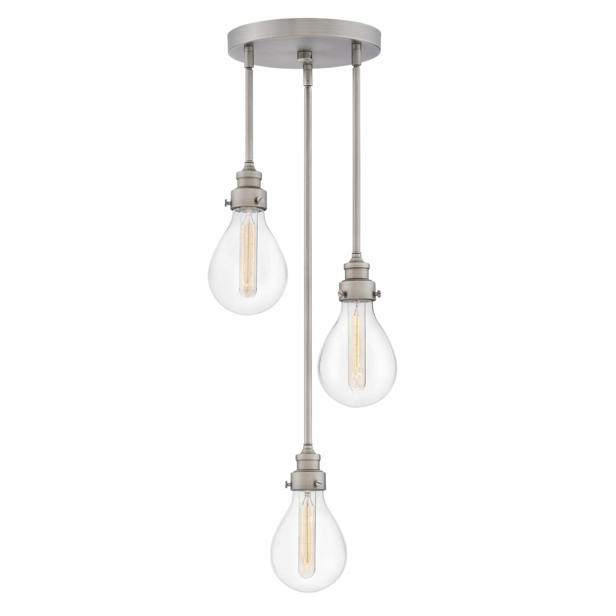 Hinkley Denton 3-Light Chandelier in Pewter - Chandeliers For Bedrooms by Overstock.com