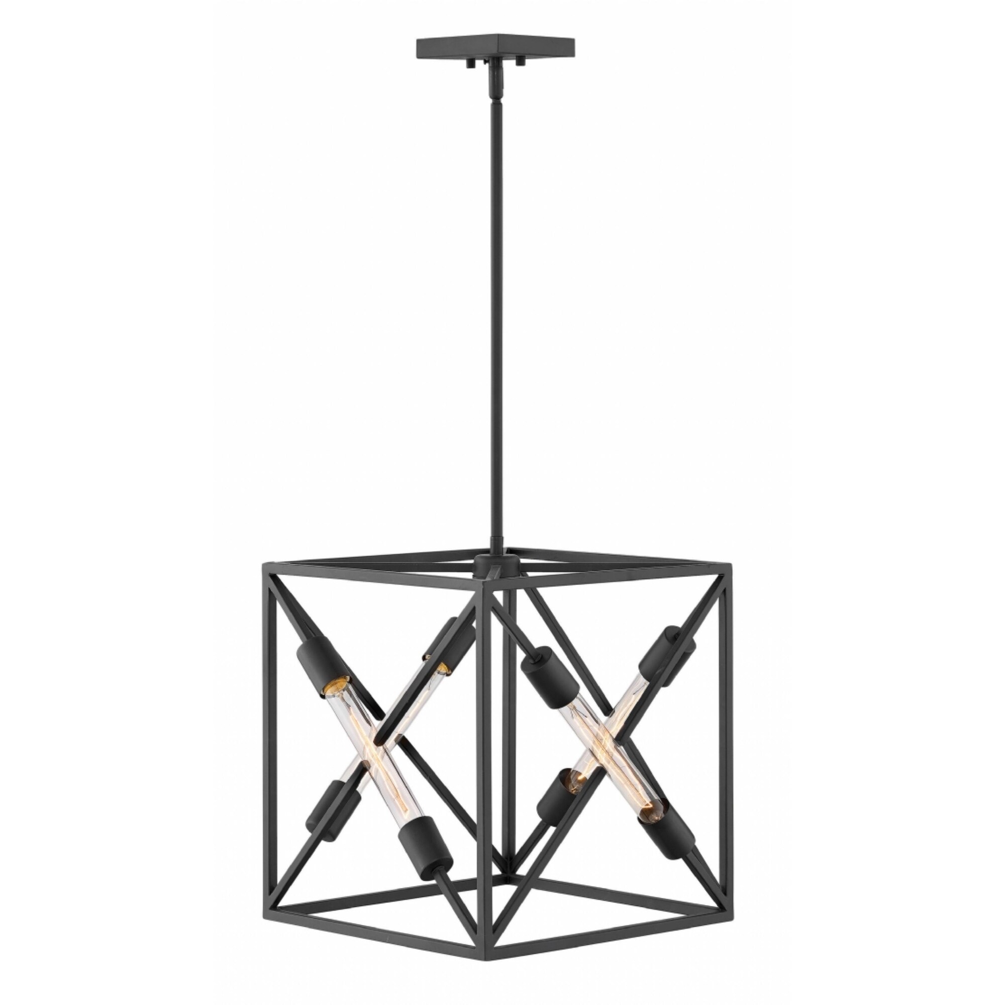 Hinkley Hewitt 4-Light Chandelier in Satin Black - Chandeliers For Bedrooms by Overstock.com