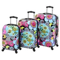 Shop Rockland Vision Pink Heart 3-piece Hardside Spinner Luggage Set ...