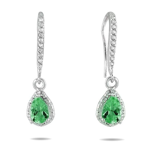 green stud with black and white striped diamond drop earrings