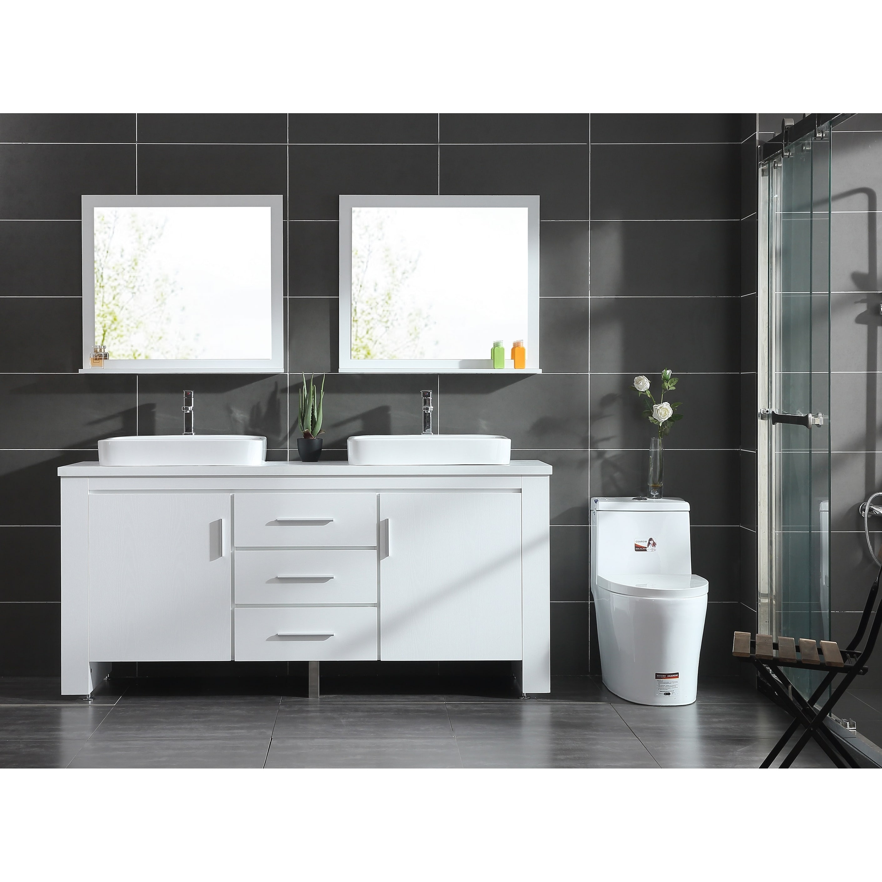 Design Element Washington 72 Inch White Double Sink Vanity Set Ebay Design Element Washington 72 Inch White Double Sink Vanity Set