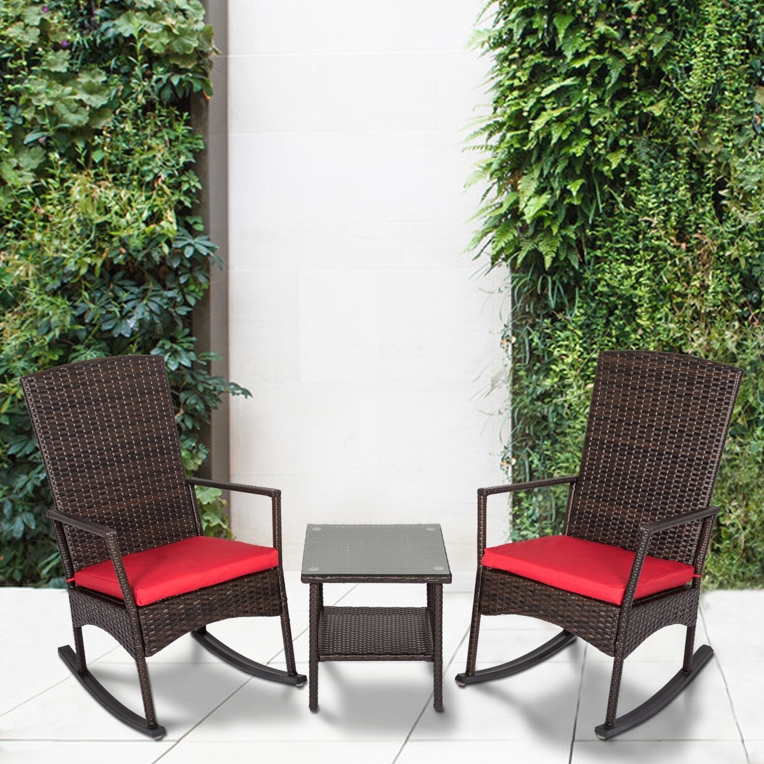 kinbor 3 piece wicker rocker