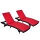 Kinbor 2-piece Outdoor Chaise Lounge Chair All-weather PE Rattan Wicker Chaise Lounge Chair Furniture w/Cushions - Thumbnail 0