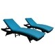 Kinbor 2-piece Outdoor Chaise Lounge Chair All-weather PE Rattan Wicker Chaise Lounge Chair Furniture w/Cushions - Thumbnail 8