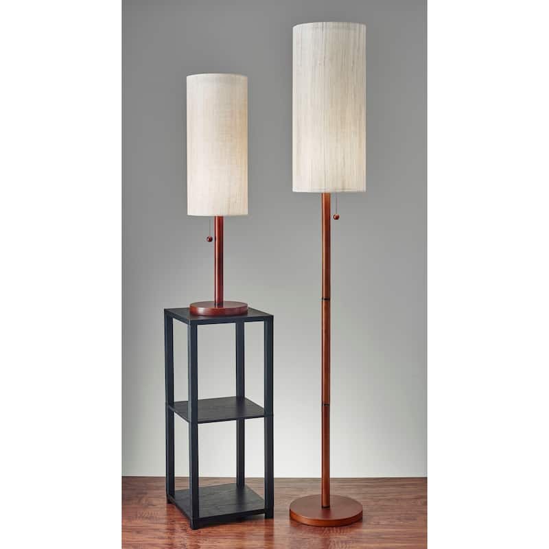 Adesso Hamptons Walnut Floor Lamp