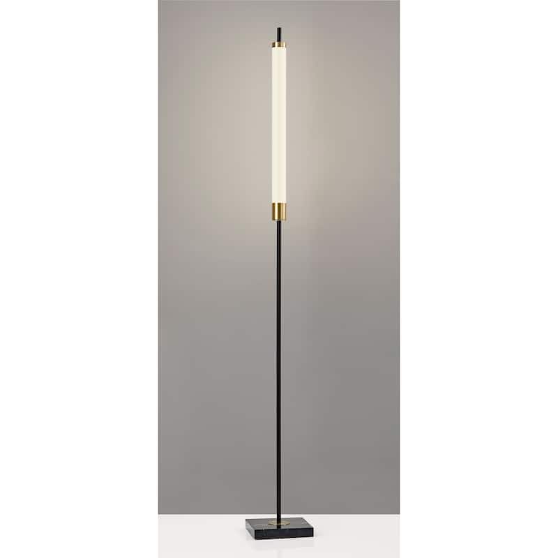 Strick & Bolton Avril Black and Antique Brass LED Floor Lamp